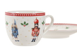 DKD Home Decor Taza Cascanueces Navidad Tradicional Porcelana Multicolor Set de 2 (12 Unidades) 8 x 5 x 10 cm