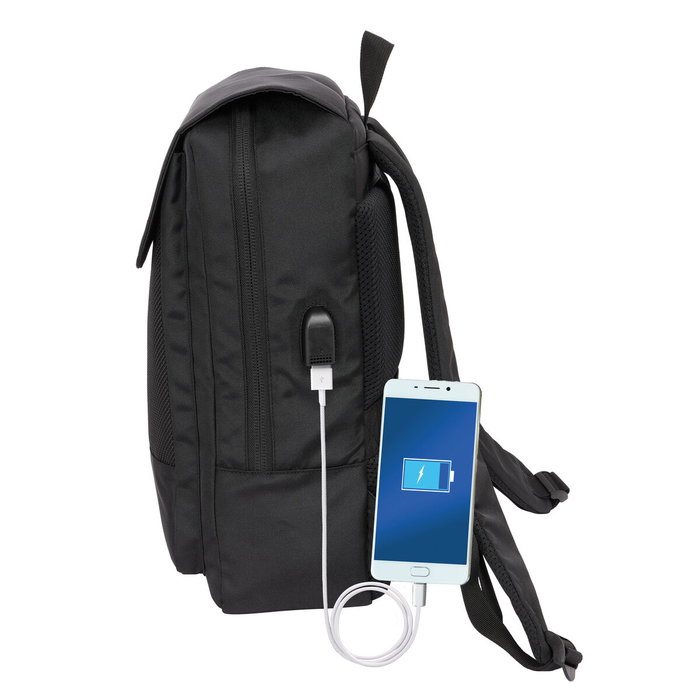 Safta Mochila Premium Real Madrid con Solapa para Portátil de 13,3'' y USB