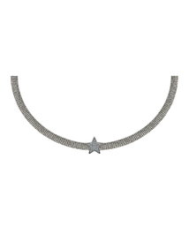 Guess UBN28010 Collar de Acero Plateado Mix & Mesh