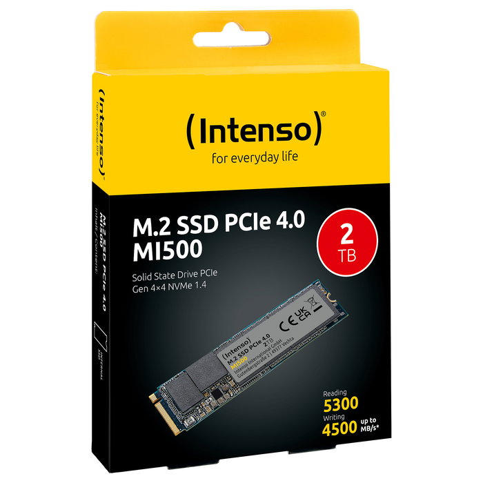 Intenso MI500 SSD 2TB M.2 2280 NVMe PCIe 4.0 x4, Lectura 5300MB/s, Escritura 4500MB/s
