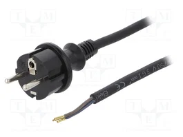 PLASTROL Cable de alimentación H07RN-F 3x1mm² con enchufe CEE 7/7, 2m