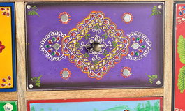 Giner y Colomer Mueble de Madera de Mango Pintado a Mano Multicolor 90x112 cm