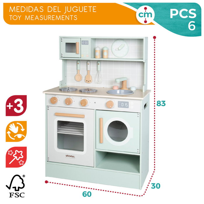 Color Baby Cocina de madera womax 60X30X83 cm