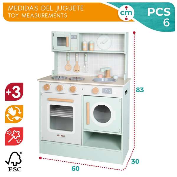 Womax Cocina de Madera 60x30x83 cm