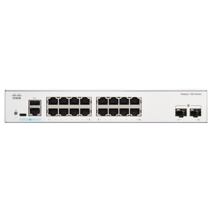 Cisco CATALYST 1300 C1300-16T-2G Switch Gestionado L2/L3 16-Port GE 2x1G