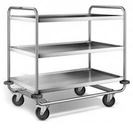 B.Pro Carro de Acero Inoxidable SW10X6-3 con 3 Estantes, 1100 x 700 x asdfghj 1000 mm, Almacenaje y Transporte