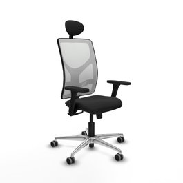 PIQUERAS Y CRESPO Silla de oficina Motilla con Mecanismo Sincro, Negro y Blanco