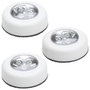 Je cherche une Idee Juego 3 Lámpara LED Presión Sin Cables Adhesivo Blanco 7cm