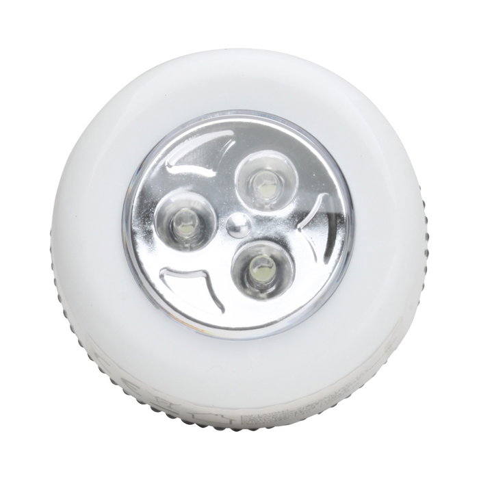 Je cherche une Idee Juego 3 Lámpara LED Presión Sin Cables Adhesivo Blanco 7cm