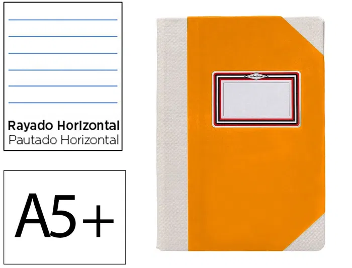 Fernandes Libro Cartone Cosido A5+ Rayado Horizontal 50 Hojas 100 Gr Naranja Fernandes Libro Cartone Cosido A5+ Rayado Horizontal 50 Hojas 100 Gr Naranja