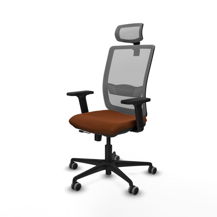 PIQUERAS Y CRESPO Silla de oficina Haches con mecanismo Sincro/Traslack, Marrón y Gris PIQUERAS Y CRESPO Silla de oficina Haches con mecanismo Sincro/Traslack, Marrón y Gris