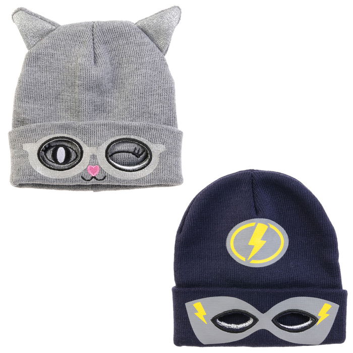 Sensly Gorro Infantil Superhéroe-Gato con Antifaz Talla Única El borde al desdoblarse se convierte en antifaz