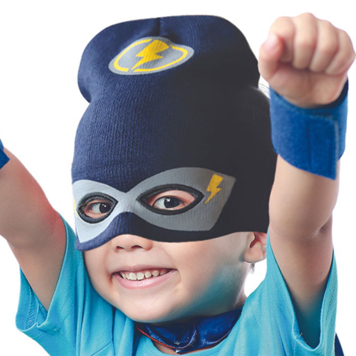 Sensly Gorro Infantil Superhéroe-Gato con Antifaz Talla Única El borde al desdoblarse se convierte en antifaz