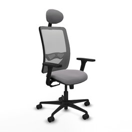 PIQUERAS Y CRESPO Silla de oficina Zulema Gris con mecanismo Sincro y Brazos 3D