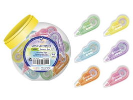Corrector Cinta Bismark Mini Pastel 5Mm X 5M (Set de 48)