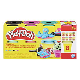 Play-Doh HASG06925X0 Botes de Plastilina de Colores Vivos, 8 Botes de 85 g