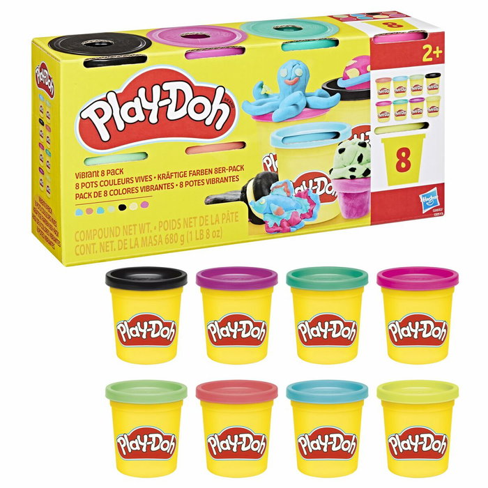 Playdoh 8 botes de colores vivos, botes de 85 g de plastilina Playdoh 8 botes de colores vivos, botes de 85 g de plastilina