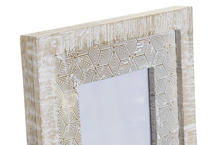 DKD Home Decor Set de 2 Marcos de Fotos Blanco Mango y MDF 23x28 cm