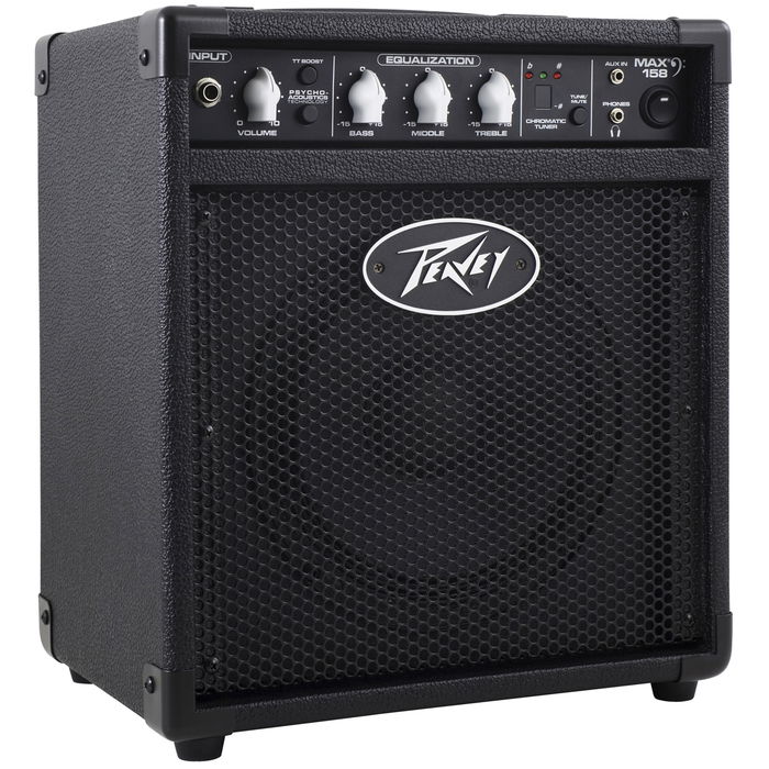 Peavey Max 158 Amplificador de Bajo Combo de 20W 1x8" con Ecualizador de 3 Bandas y Afinador Peavey Max 158 Amplificador de Bajo Combo de 20W 1x8" con Ecualizador de 3 Bandas y Afinador