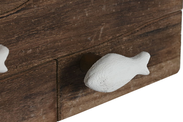 DKD Home Decor Perchero Antique de Madera Paulownia, Color Natural o Blanco, 78.5 x 18 x 6.5 cm (Pack de 2 Unidades)