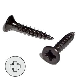UCAFIX Tornillo Rosca Madera Cabeza Plana Pozi Negro 5mm Diámetro Set 200 Unidades