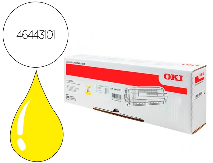 Oki Cartucho de Tóner Amarillo 46443101 para C833/C843 Oki Cartucho de Tóner Amarillo 46443101 para C833/C843