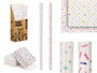 Arte Regal Rollo de Papel de Regalo 70x200 cm con Estampado de Confeti y Estrellas (Set de 50)