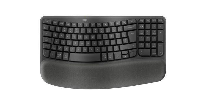 Logitech Teclado Ergonómico Inalámbrico Wave Keys con Reposamuñecas Acolchado
