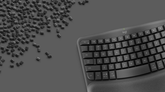 Logitech Teclado Ergonómico Inalámbrico Wave Keys con Reposamuñecas Acolchado
