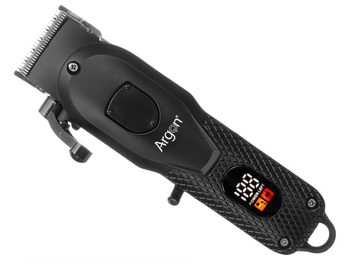 Argon Máquina Cortapelo Profesional Digital Negra con 4 Accesorios, Batería 1200mAh USB, Dimensiones 16.5x5.5x3.8 cm (Set de 12)