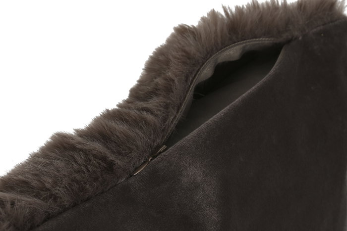 DKD Home Decor Cojin Urban Rabit fur april 24 d Marron 8 x 45 x 45 cm (2 Unidades)