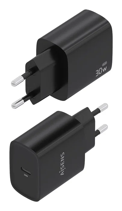 Aisens cargador gan 30w, 1xusb-c pd3.0, negro Aisens cargador gan 30w, 1xusb-c pd3.0, negro