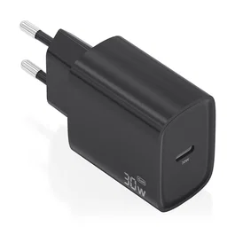 Aisens Cargador GaN USB-C 30W PD 3.0, Carga Rápida Inteligente, A110-0951, Color Negro
