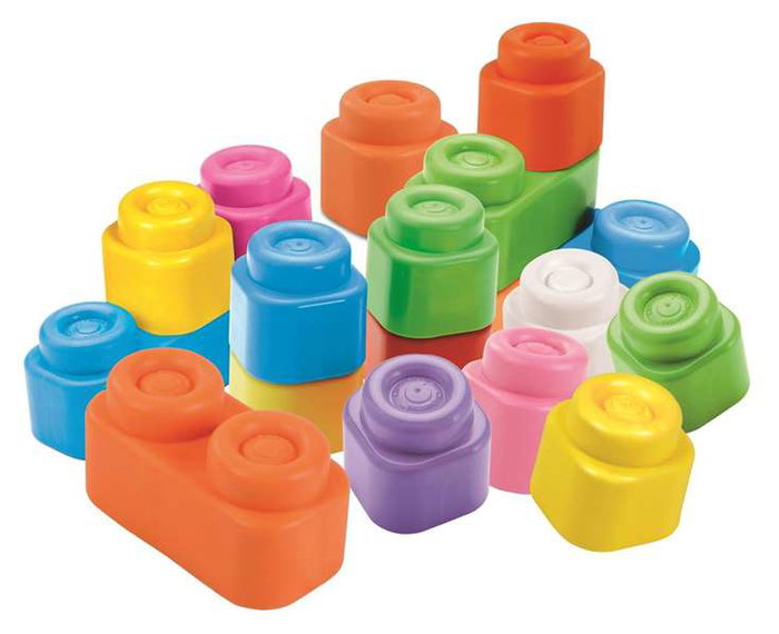Clementoni CLE8005125178773 Bolsa 20 Cubos Blandos Mixtos Clemmy Baby A Partir de 9 Meses