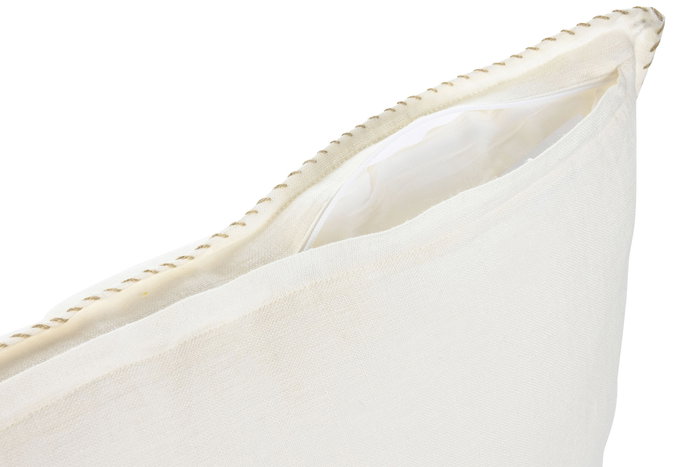 DKD Home Decor India lino 1c25 Cojin Tradicional Blanco Roto 8 x 40 x 60 cm (2 Unidades)