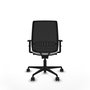 Silla de oficina Alares con mecanismo Sincro tapizada con Tela color Blanco y malla color Negro. Equipada con lumbar 1D, Brazos 1D y Ruedas 65mm nailon