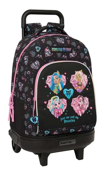 Safta Mochila grande con ruedas compacta extraíble Monster High 33x45x22 cm Safta Mochila grande con ruedas compacta extraíble Monster High 33x45x22 cm