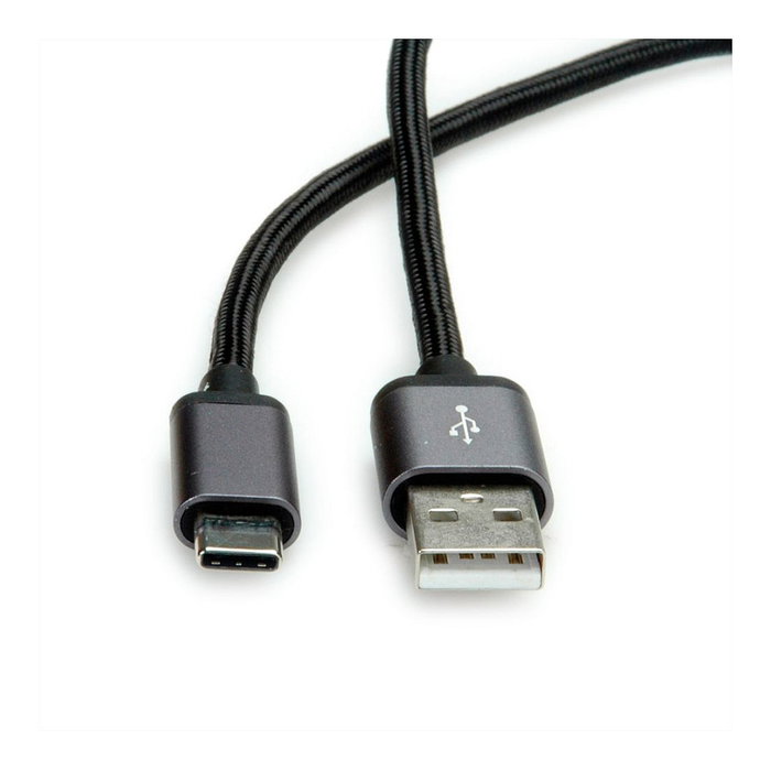 ROLINE Cable USB 2.0 Tipo A a C, Negro, 1.8m