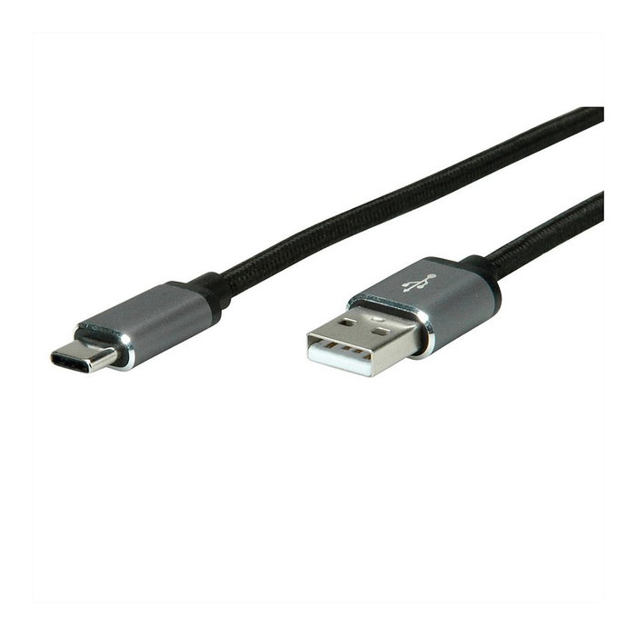 ROLINE Cable USB 2.0 Tipo A a C, Negro, 1.8m