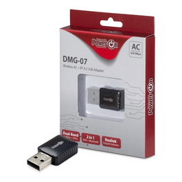 Inter-Tech DMG-07 Adaptador USB WiFi Bluetooth Dual Band 650 Mbps Wi-Fi 5 (802.11ac) Versión 4.2 Antena Interna para PC Windows