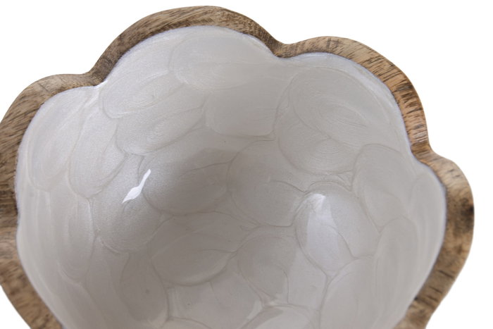 DKD Home Decor Bol Mango Blanco Nacarado Pack de 2 DKD Home Decor Bol Mango Blanco Nacarado Pack de 2