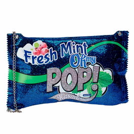 Oh My Pop Bolso Bandolera Bubblegum Mint Azul Oscuro PVC 18.5x30x1cm