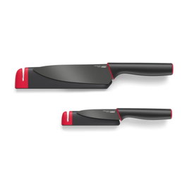 Joseph Joseph Slice&Sharpen Set de 2 Cuchillos con Fundas Afiladoras Black / Red