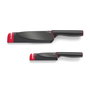 Joseph Joseph Slice&Sharpen Set de 2 Cuchillos con Fundas Afiladoras Black / Red