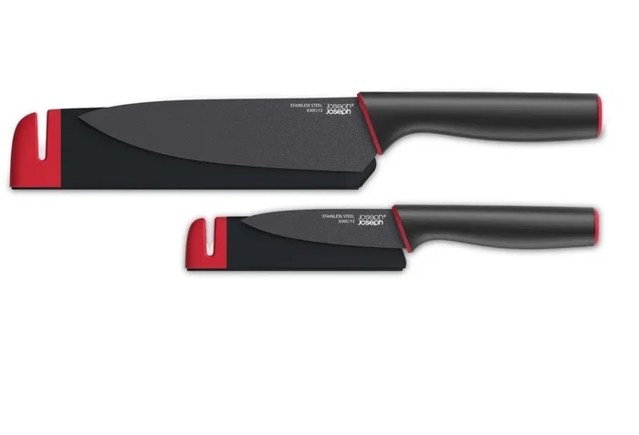 Joseph Joseph Slice&Sharpen Set de 2 Cuchillos con Fundas Afiladoras Black / Red Joseph Joseph Slice&Sharpen Set de 2 Cuchillos con Fundas Afiladoras Black / Red
