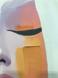 DKD Home Decor Cuadro Amarillo Azul 90 x 4 x 120 cm (2 Unidades) Lienzo y PS