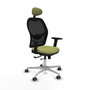 PIQUERAS Y CRESPO Silla de oficina Jorquera con mecanismo Sincro/Traslack, Verde oliva y Negro