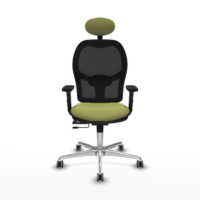 PIQUERAS Y CRESPO Silla de oficina Jorquera con mecanismo Sincro/Traslack, Verde oliva y Negro