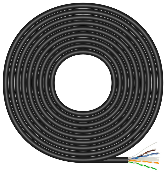 Aisens Bobina de Cable de Red Cat.6 UTP Rígido CCA AWG23 Negro 100m