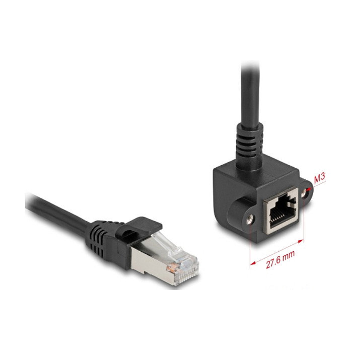 DeLOCK 81040 Cable de extensión de red RJ45 Cat6 F/UTP 0,25 m Negro DeLOCK 81040 Cable de extensión de red RJ45 Cat6 F/UTP 0,25 m Negro